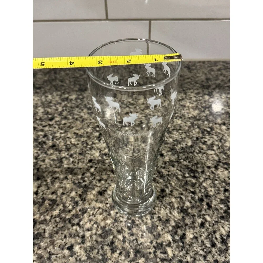 16oz Yellowstone National Park Pilsner Glass w/Moose 9.25”